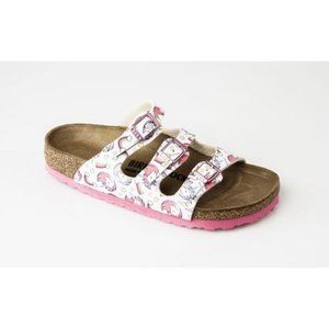 NEW BIRKENSTOCK Florida Kids Birko-Flor FLOWER SLIDE SANDALS SIZE 33